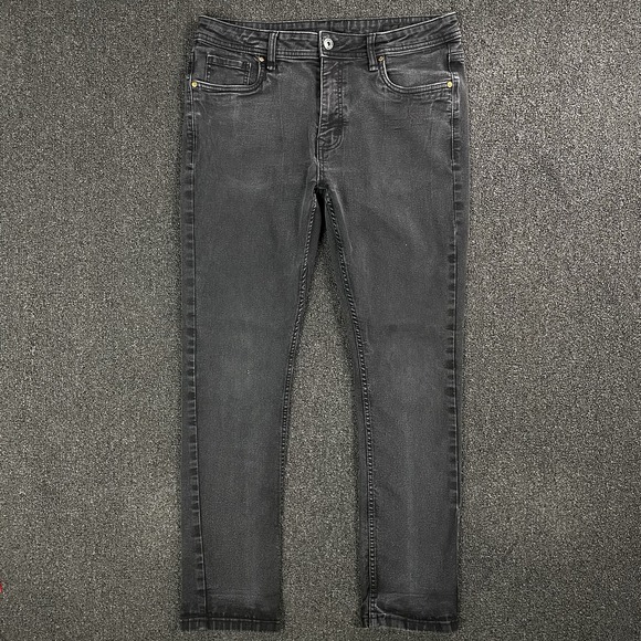 The Perfect Jean NYC Men's 34x30 Black Slim Fit Faded Stretch Grunge Punk‎ Goth - Picture 1 of 10